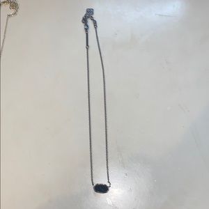 Elisa Pendant Necklace - Black Drusy